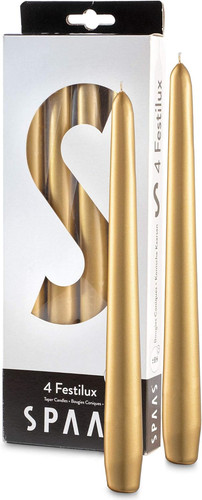 Candele coniche oro confezione