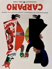 Armando Testa Manifesto Carpano Brindisi con Napoleone telato