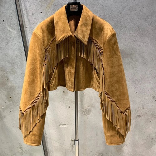 Giacca donna frange pelle