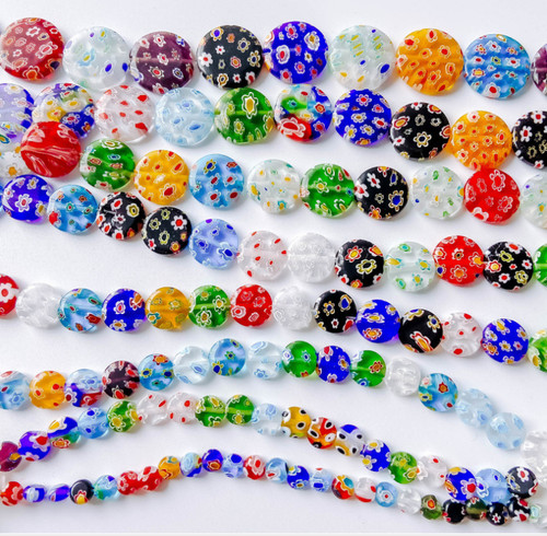 Perline millefiori vetro - perline,