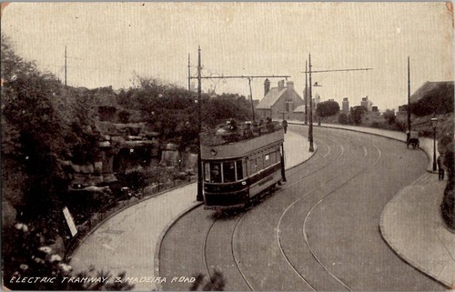 Cartolina epoca rppc - cartolina, tramway