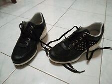 Scarpa Ginnastica Sportiva Donna Nera Zeppa Interna N 38 Con Lacci Tessuto...