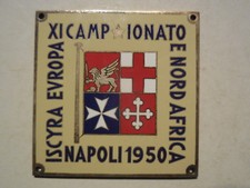 placca XI campionato regata Ischia Napoli 1950 marina vela