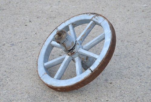 Vecchio carrello legno - carrello, in