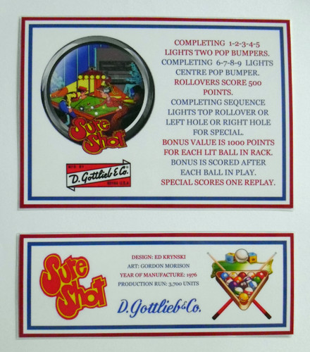 Sure shot gottlieb 1976 - 'sure,