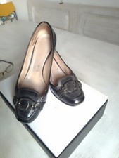 SALVATORE FERRAGAMO DECOLTE' PELLE NERE N. 37