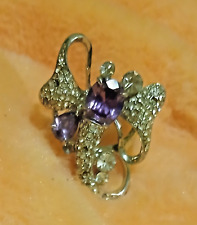 Anello Donna Mai Usato.  In Metallo Rodiato. A Forma Di Libellula Con Simil...