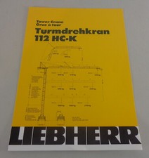 Scheda Dati / Descrizione Tecnica Liebherr Gru A Torre 112 HC-K Del 09/1981