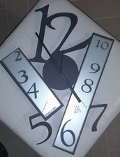 Arti e Mestieri Orologio da parete Antiorario (Tempo Inverso) Metallo   Nero