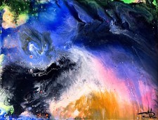 Acrylic on canvas "Bacteria" by David Natale - 70 x 50 x 3 cm