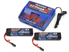 Traxxas POWER PACK Dual EZ-Peak Plus Caricabatterie Versione EU + 2x ID LiPo ...