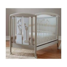 Pali Lettino infanzia SAVANA (132x72x103cm) Bianco e Tortora 0127Savana