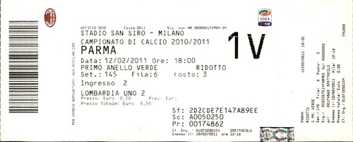 Biglietto stadio san - biglietto, siro