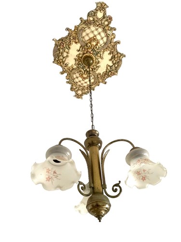 Lampadario ottone stile - lampadario,