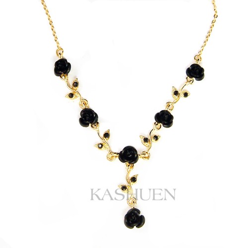 Nero fiore rosa - nero, swarovski