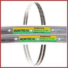 NOS AMBROSIO MONTREAL CERCHI 28" 700c 36H TUBOLARI VINTAGE anni 70 80 MEDAGLIA STRADALE 