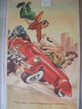 CARTOLINA UMORISTICA CON AUTO SCONTRO NON VIAGGIATA ( m14-2)