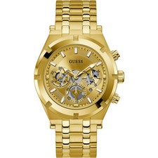 Orologio Uomo GUESS CONTINENTAL GW0260G4 Multifunzione Acciaio Gold Dorato
