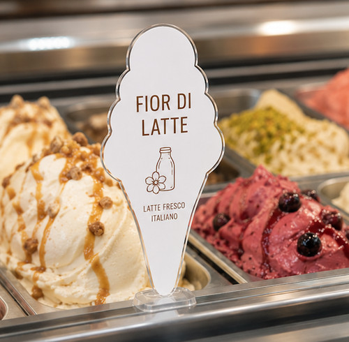 Cartello segna gusto gelato - segna,