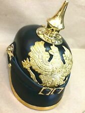 Elmo tedesco imperiale in pelle prussiana Pickelhaube Spike Regalo Vinatge