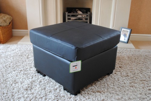 Pouf poggiapiedi vera pelle - pouf,