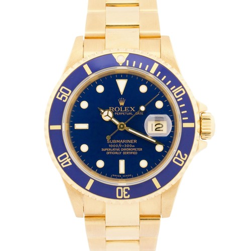 Rolex submariner date blue 18k - rolex,