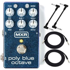 MXR M306 Pedale Ottava Poly Blu con Fuzz e Modulazione con Cavi