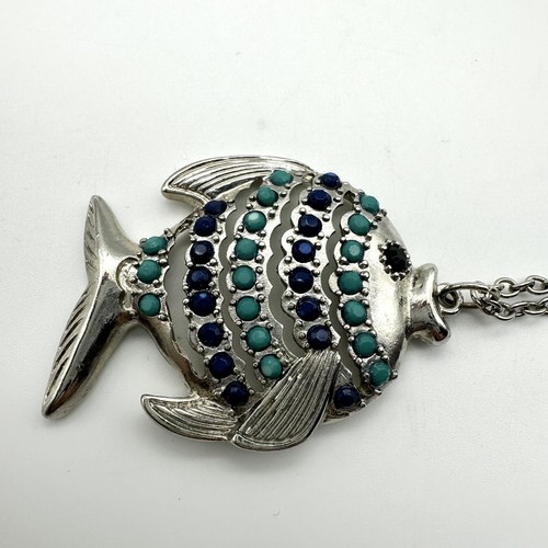 Collana pesce tono argento - collana,