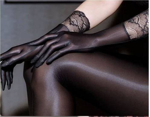 Guanti donna nylon nero - , pizzo