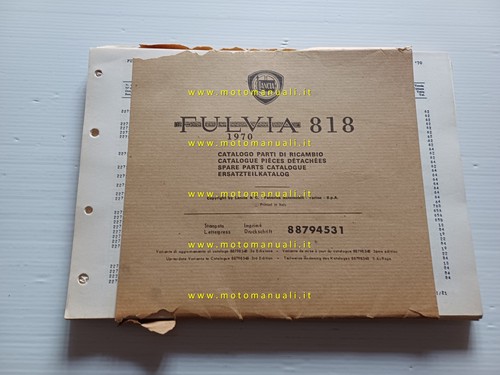 Lancia fulvia 818 catalogo - lancia,