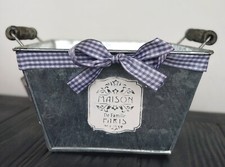 Vaso Quadrato Fioriera Portavaso Contenitore in Latta 18x18xh11cm con Manici