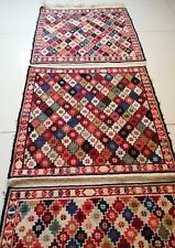 Tappeto runner 5,1 piedi x 1,3 piedi persiano Ardabil fatto a mano vintage lana kilim 4 in 1 non tagliato 