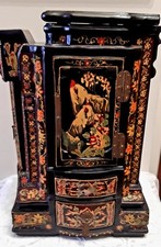 Armadietto/Portagioie Orientale Inizio Novecento Legno Laccato