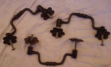 N° 3 VECCHIE MANIGLIE IN FERRO VERNICIATO O CROMATO LAVORATO -