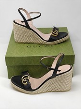Gucci Marmont Double GG espadrillas platform nero UK 7 US 10 EUR 40 12810