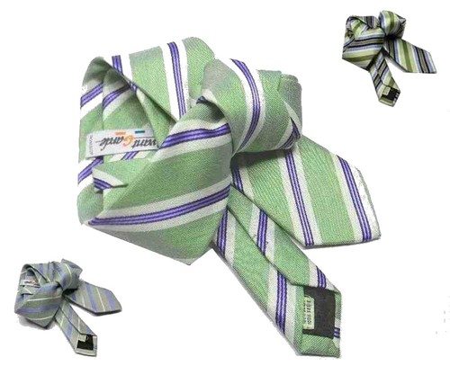 Cravatta verde righe - a, azzurre