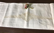 LENZUOLO MATRIMONIALE Puro Lino Bassetti Nuovo + 2 Federe Vero Pizzo Cantù