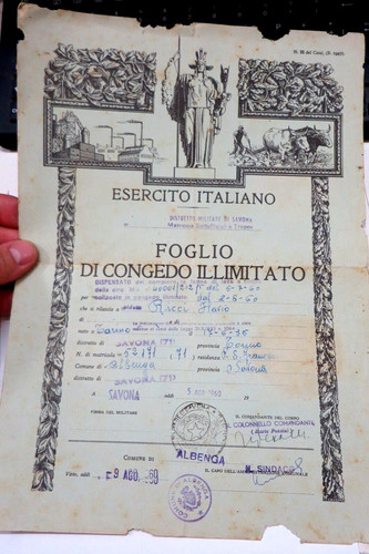Foglio congedo illimitato - foglio,