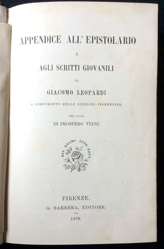 Leopardi epistolario - -,