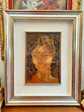 900 FIRMA BISOTTI STUPENDO RITRATTO DI DONNA CONTEMPORANEO OLIO CARTONE TELATO