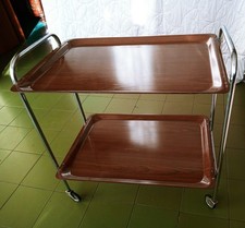 Carrello Bar Vintage PIEGHEVOLE SALVASPAZIO ACCIAIO Portavivande Tavolino Porta
