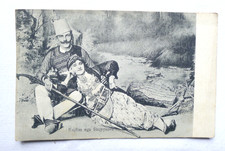 VECCHIA FOTO CARTOLINA COSTUMI TIPICI ETNICA ALBANIA KUJTIM NGA SHQYPENIA