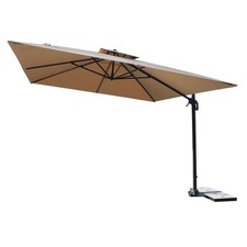 Ombrellone Santorini 3x3 o 3.5x3.5 Palo Decentrato Base Girevole Telo Anti UV