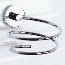 PORTA ASCIUGACAPELLI PHON DA PARETE SPIRALE ACCIAIO CASA BAGNO FISSAGGIO MURO