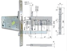 SERRATURA DA INFILARE CISA 57357.90 DOPPIA MAPPA ENTRATA 90