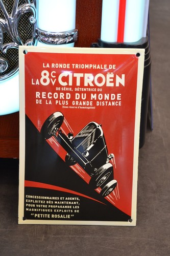 Plaque émaillée citroen - plaque, 8cv