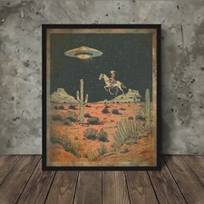 UFO COWGIRL WESTERN ALIEN Wall