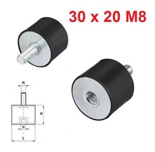 Antivibranti cilindrici in gomma filettatura maschio / femmina 30 x 20 M8