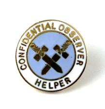 Rainbow Girls Confidential Observer Helper Pin | Enamel | Gold Tone | 5/8" | NOS