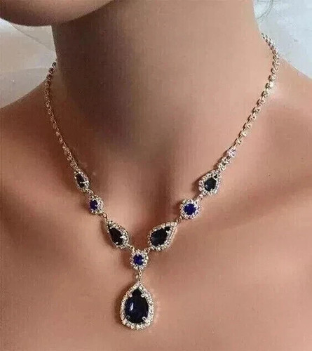 Collana tennis donna zaffiro